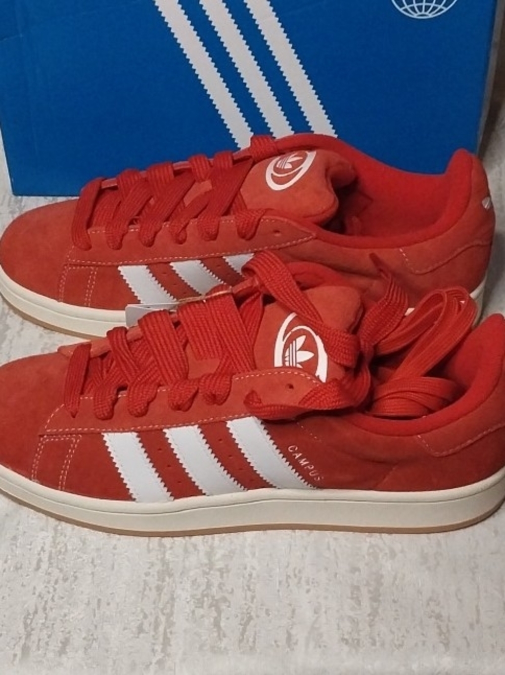 adidas Red Suede Campus Men's Sneakers with White Stripes Sz 11